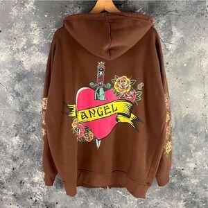 Vintage Y2K Heart Angel Hoodie